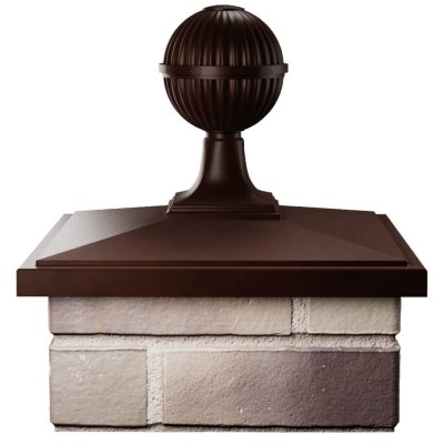 Колпак БонаМоно Коричневый с шаром на столб 1.5х1.5 кирпича фото 1