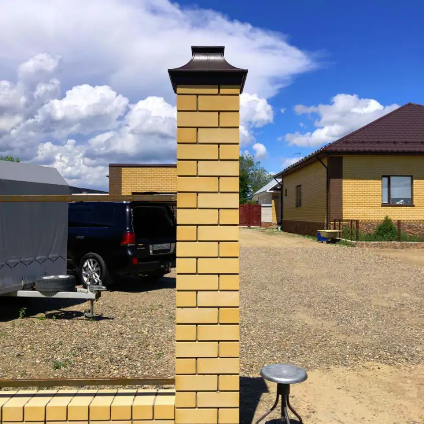 Фото 5 колпак Monblan Premium Коричневый для столбов забора