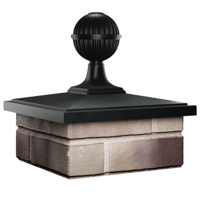 Колпак БонаМоно Черный с шаром на столб 1.5х1.5 кирпича фото 2