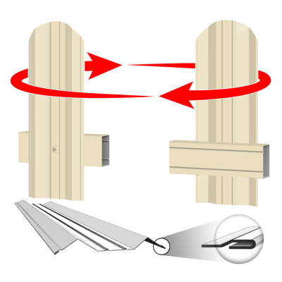 Штакетник (евроштакетник) ЭКО М-образный 95мм RAL1015 Слоновая Кость 2-х сторонний