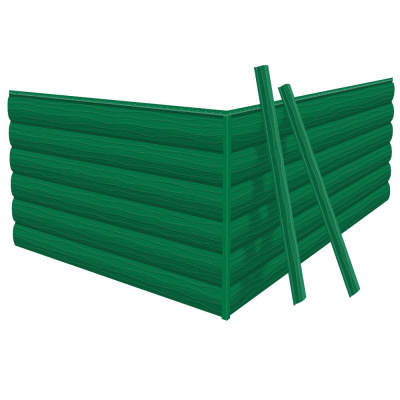 Фото сайдинга металлического (металлосайдинга) царьсайдинга Бревно Рубленое 4Д RAL6029 Зеленая мята для фасада дома