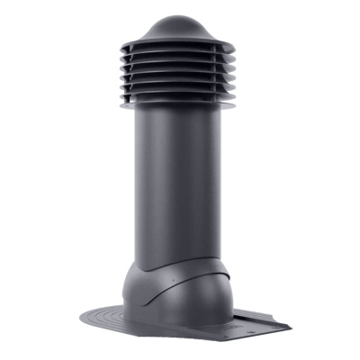 Труба вентиляционная h550мм d110мм RAL 7024 серый графит для мягкой кровли при монтаже утепленная вид