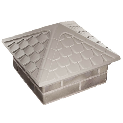 Колпак на столб забора ELBRUS Бежевый 1,5х1,5 кирпича Черепица фото 3