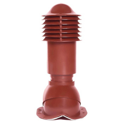 Труба вентиляционная VIOTTO d150мм h650мм для металлочерепицы RAL3005 красное вино утепленная вид спереди